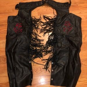 Womens XS Leather Motorcycle Western Rodeo Chaps